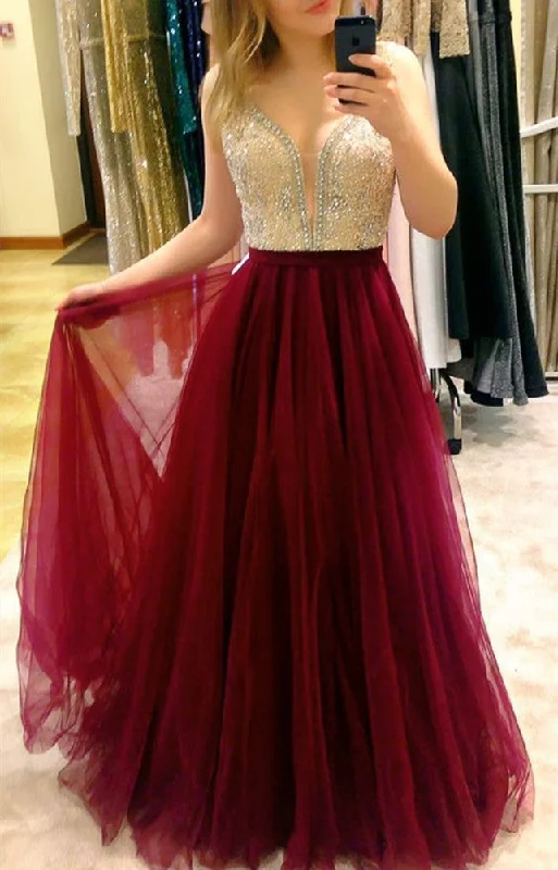 Women Beads Prom Dresses Long Tulle Evening Gowns Formal Party Dress YPD252 Dreamy Draping