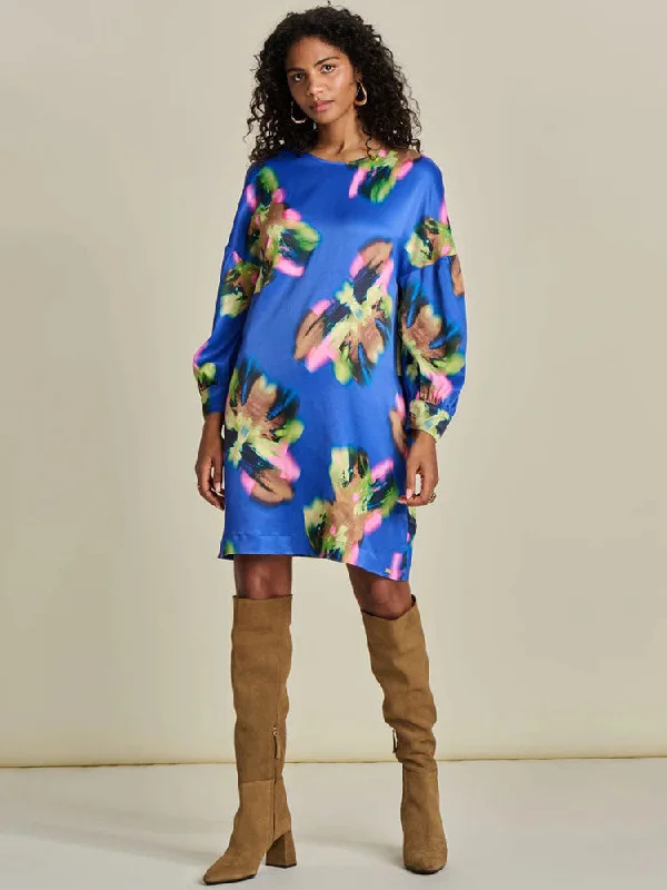 Pom Dress Satin Butterfly Blue Now On Sale For Chic Urban Styles