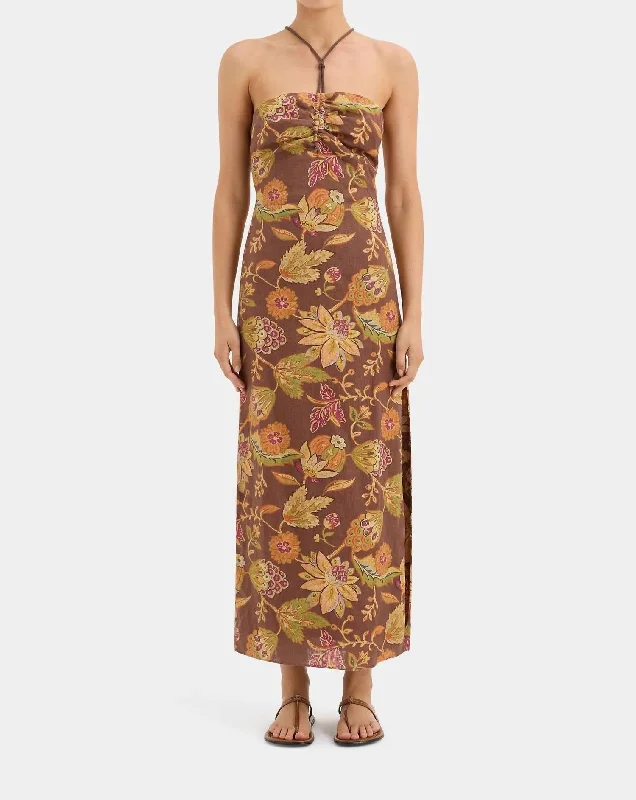 Josefina Corded Midi Dress In Mojave Floral Great Deals On Ethnic Cultural Wear