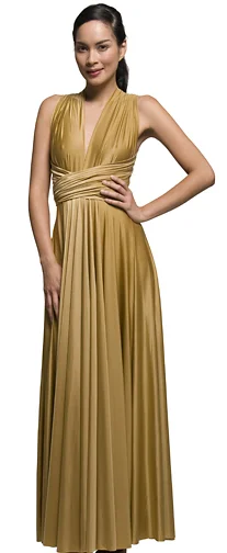 Butter By Nadia - Signature Wrap Bronze Drape Satin Ball Gown - One Size Dreamy Draping