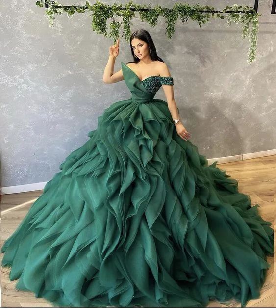 ball gown green Prom Dress, A Line Formal Evening Gowns    cg21081 Exclusive Discount