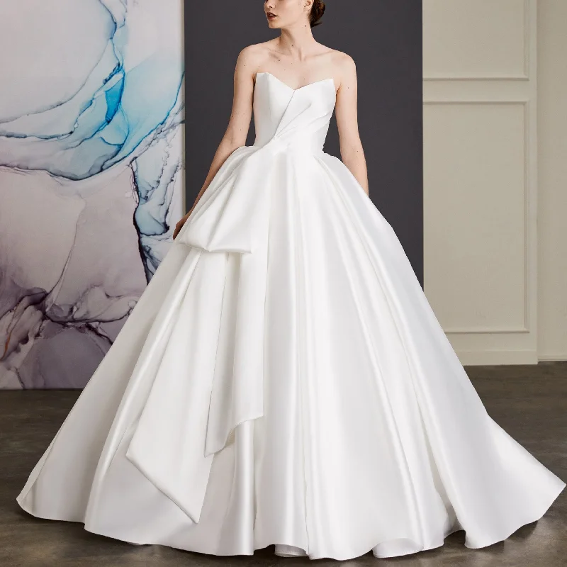 Satin Wedding Dresses & Gowns with Classic Ball Gown Flash Sale