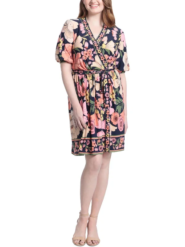 Womens Floral Print Jersey Midi Dress Nordic Minimalist Home Look