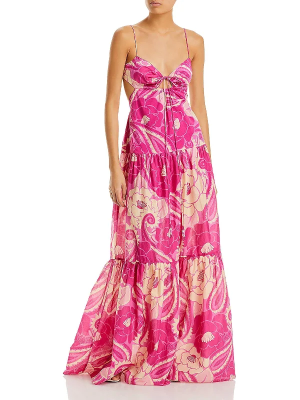 Womens Floral Print Cotton Maxi Dress Weekend Special