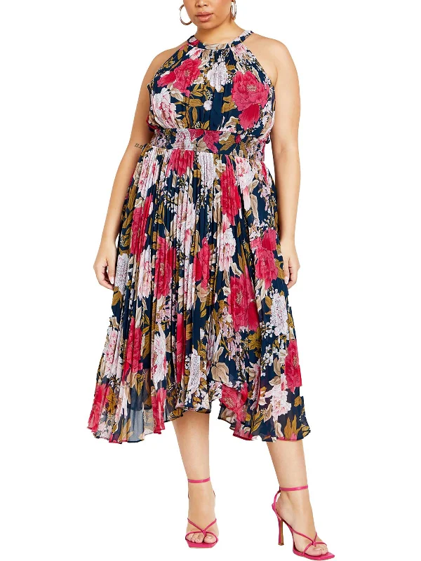 Womens Floral Print Polyester Fit & Flare Dress Huge Savings On Parisian Styles