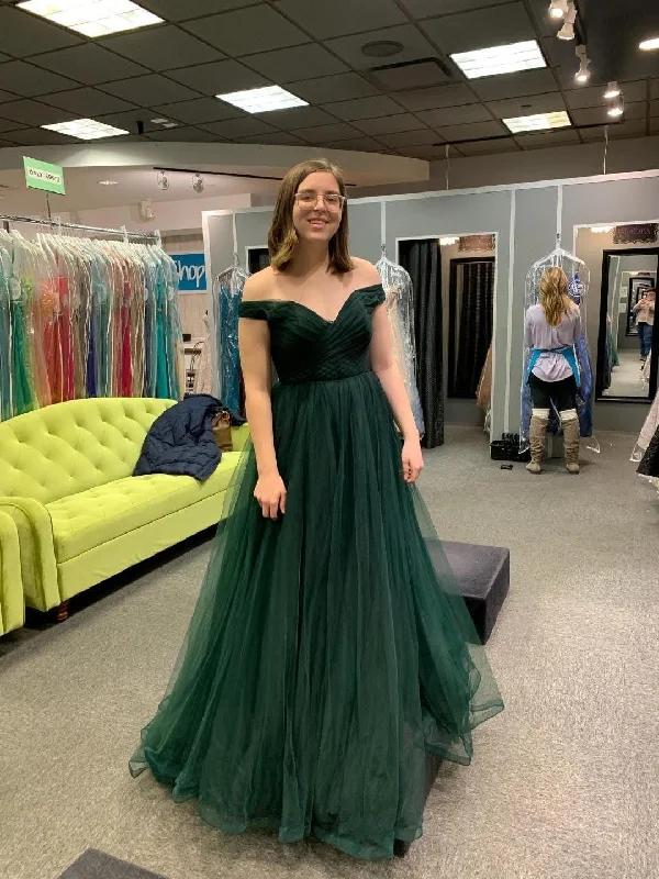 Elegant Green Long Evening Dresses tulle Women Party Gowns Prom Dress   cg21156 Ethnic Cultural Event Wear