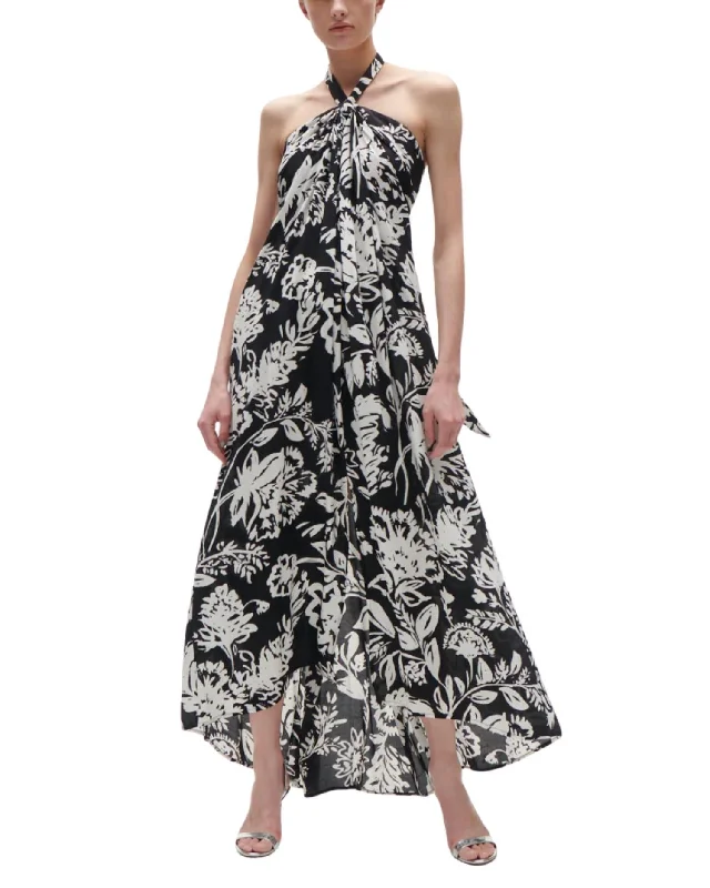 Elenor Dress In Porcelain Floral Black Elegant Style