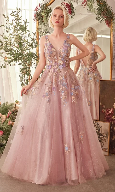 V-Neck Pink Prom Ball Gown: Andrea & Leo A1394 Boho - Chic Festival - Ready Style