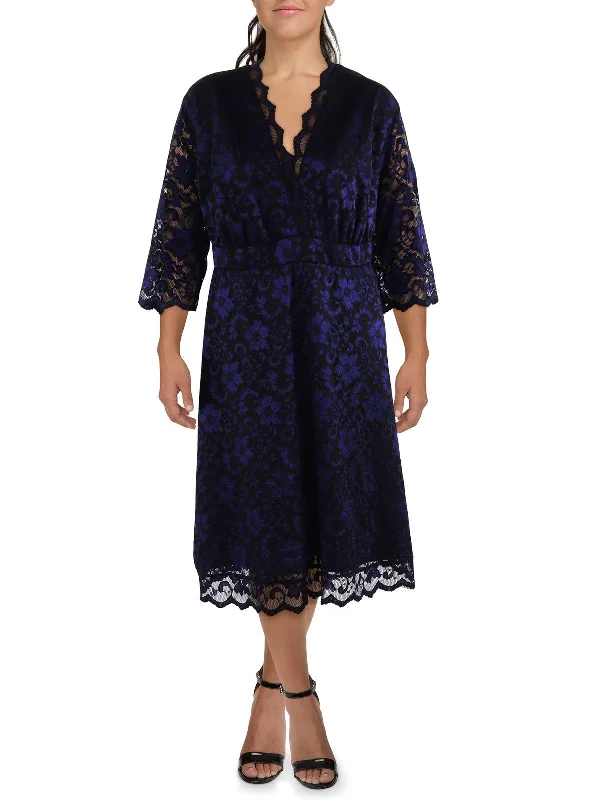 Plus Womens Lace Floral Cocktail And Party Dress Ethnic Cultural Event Wear