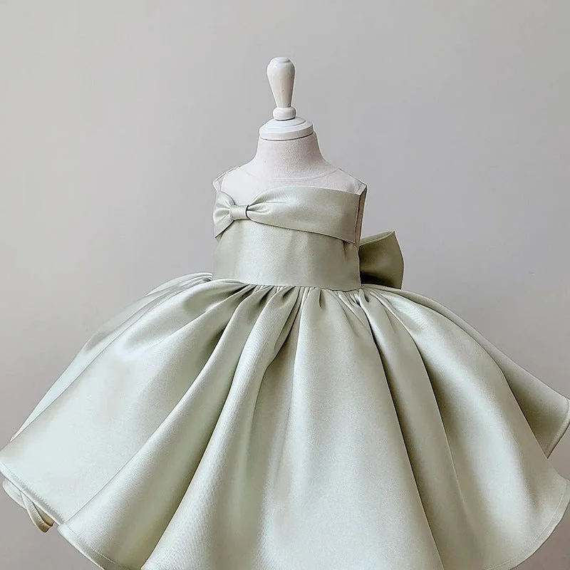 Elegant Baby Girl Dresses Toddler Satin Puff Dress Clearance Event