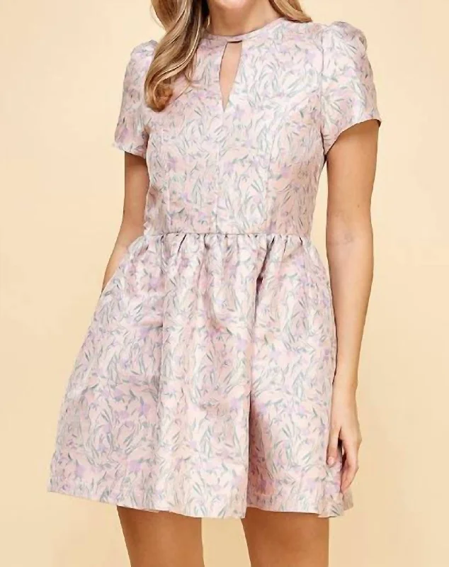 Texture Babydoll Floral Dress In Pink Limited - Time Bundle