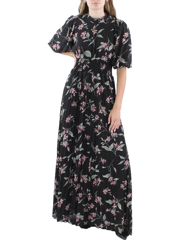 Womens Floral Print Polyester Maxi Dress Limited - Edition Drops