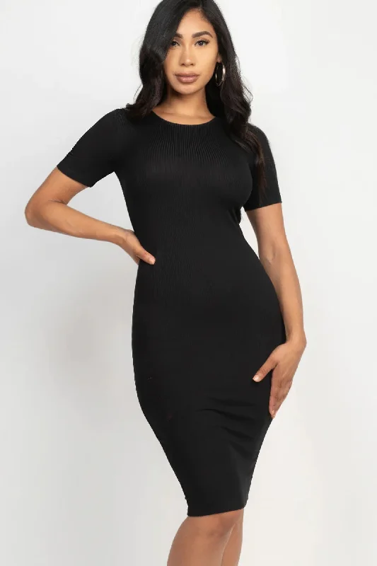 Ribbed Bodycon Midi Dress Effortless Sophistication