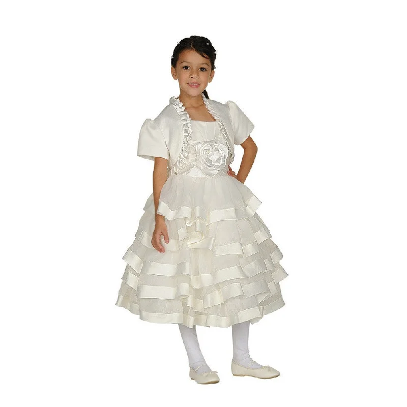 Girls Organza Satin Bolero Communion Dress 4-14 Father'S Day Deals