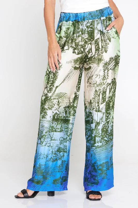 Dimitra Satin Pants - Rhea Print Fashion Deal