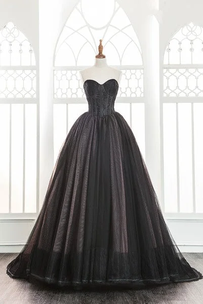 Ball Gown Sweetheart Black Wedding Dress First Order Discount