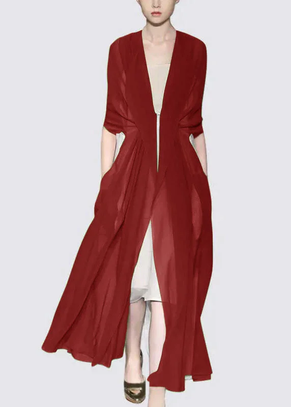 Italian Elegant Red Silk Dress Long Sleeves Score Big On Glamorous Red - Carpet Styles