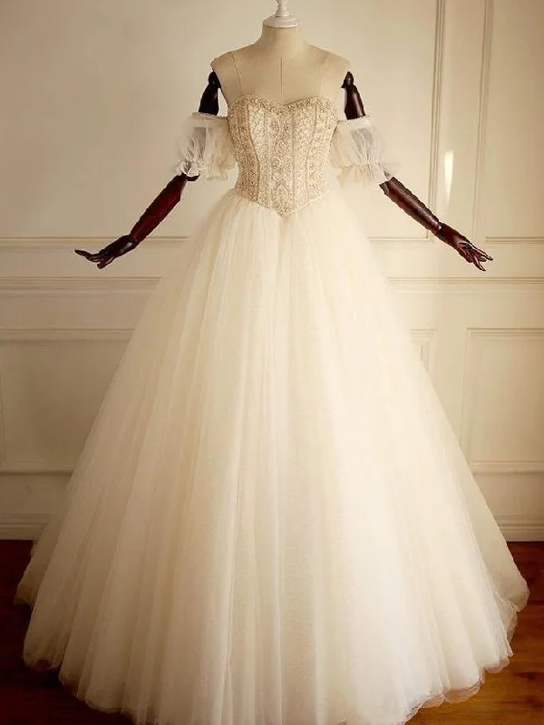 Sweetheart  Beaded Long A-line Wedding Dresses Winter Warm - Up Sale