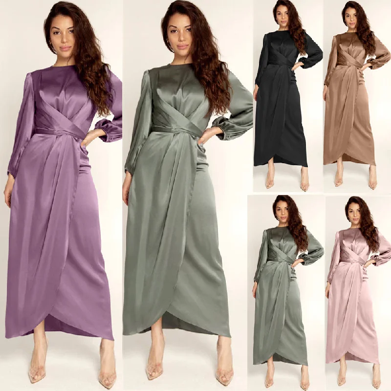 ikearlax Soft Waist Dress, HOTan and NEWn Dubai Satin Dress Gh0068 Casual Weekend Relaxed Style