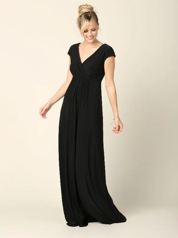 Mother of the Bride V Neck Long Formal  Dress Special Occasion Wear