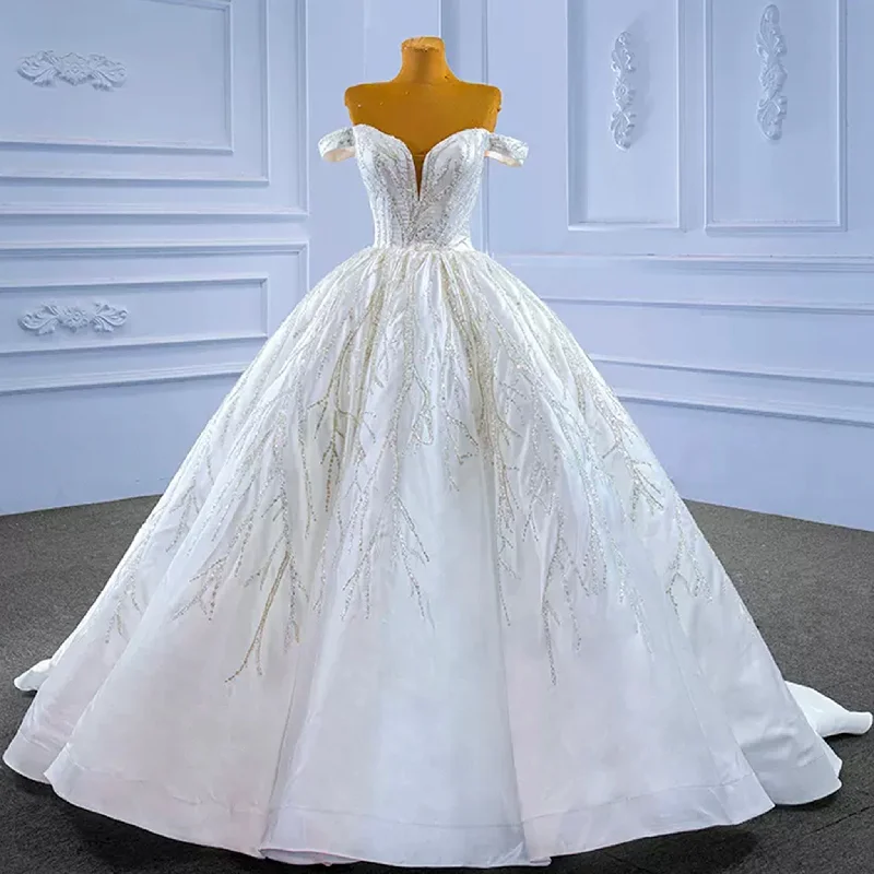 High-end Beading Sequins Puffy Wedding Dress Ball Gown Bridal Gown Father'S Day Deals