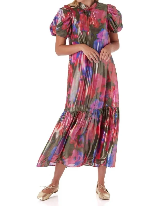 Loretta Dress Blurred Floral Bright Fashion-Forward