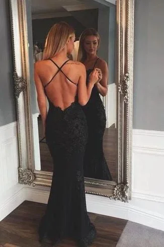 Black Prom Dresses Mermaid Prom Dress Lace Prom Dress Backless Evening Gowns  cg7244 Clearance Event