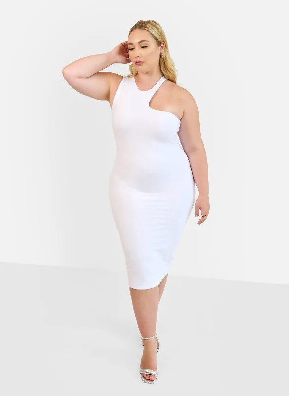 Gauri Asymmetrical Bodycon Midi Dress Celebrate With Big Savings