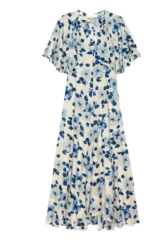 Women's Crescent Dress In Deep Meadow Floral Spring Fashion