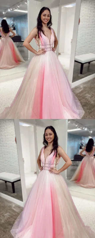 Sexy V-Neck A-Line Prom Dresses, Evening Dress Prom Gowns, Formal Women Dress,Prom Dress   cg15974 Flash Deals