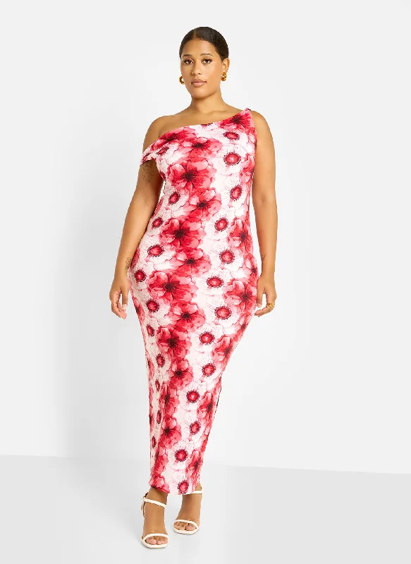 Stephanie Knotted Sleeve Bodycon Maxi Dress - Floral Clearance Event