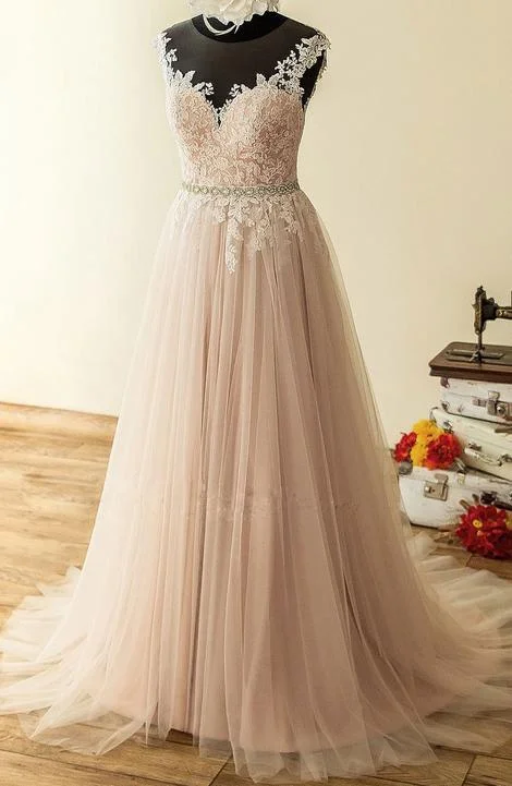 Blush Lace and Tulle Wedding Dress Limited Time Deal