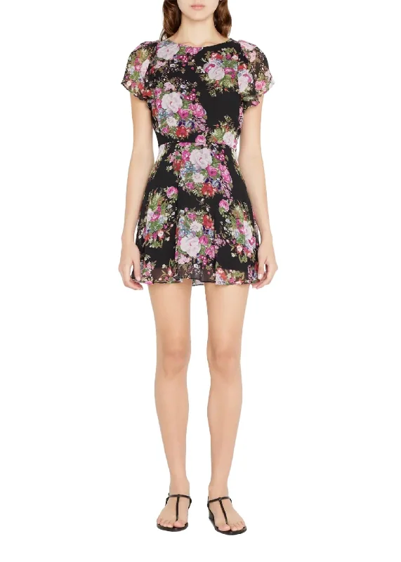 Garner Dress In Black Floral Midnight Muse Exclusive Discount