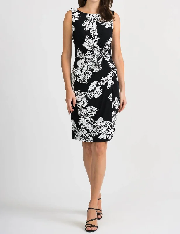 Floral Print Dress In Black Clearance Event