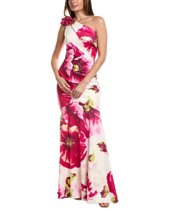 Rene Ruiz One-Shoulder Floral Gown Seasonal Sale