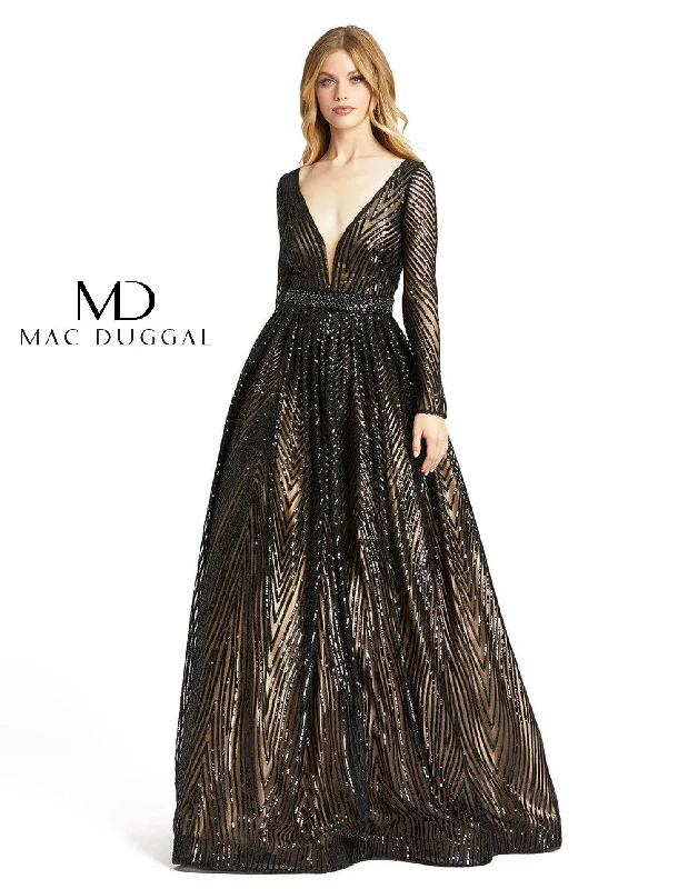 Mac Duggal 67103 Long Sequins Beaded Ball Gown Boho - Chic Festival - Ready Style