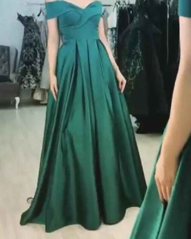 PL2744 Green Sexy Off the Shoulder Long Evening party Gown Prom Dresses Siaoryne Anniversary Sale