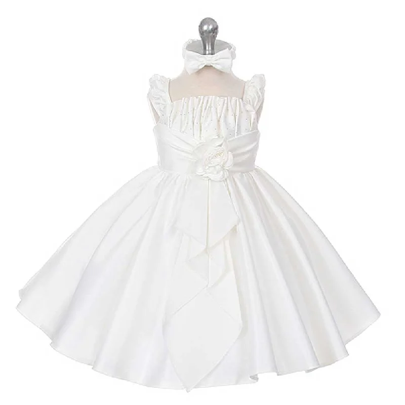 Ivory Satin Jewel Ruffle Pageant Dress Baby Girls 6M-24M Save On Inspired Styles