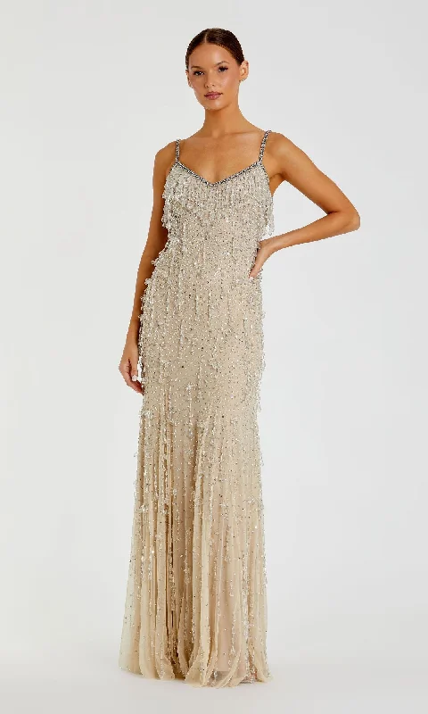 Nude Formal Evening Gown: Mac Duggal 10101 Casual Weekend Relaxed Style