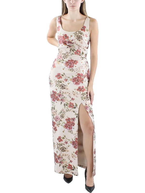 Womens Floral Print Maxi Evening Dress Today Only