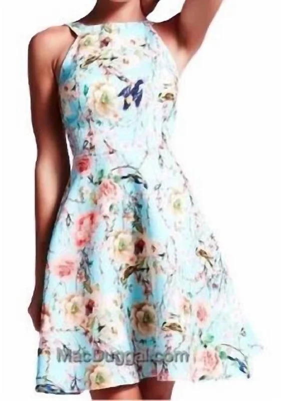 Floral Halter Mini Dress In Multi Color Budget-Friendly Fashion