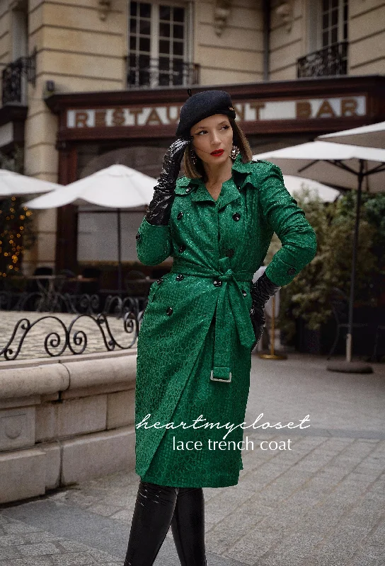 Lace trench - lace trench coat with satin lining Early Access To Art Deco Styles Sale