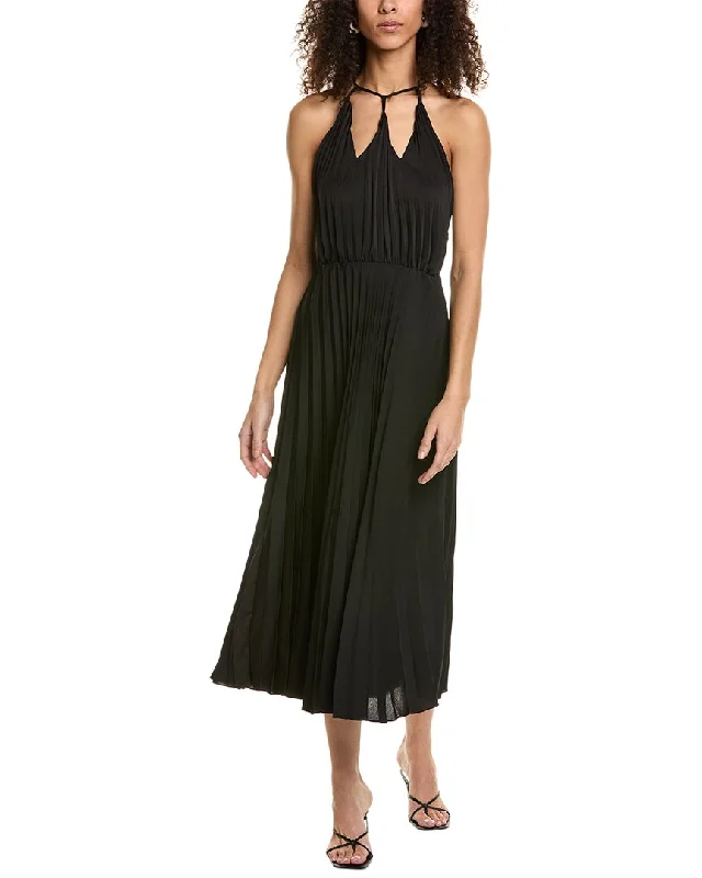 Sandro Accordion Pleated Midi Dress Fashion-Forward