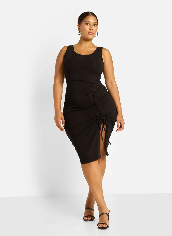 Cici Ruched Bodycon Midi Dress Spring Fling Sale