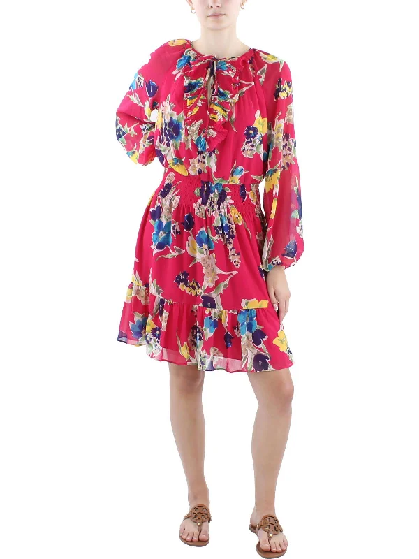 Womens Floral Print Polyester Fit & Flare Dress Grab Romantic Date - Night Styles Now