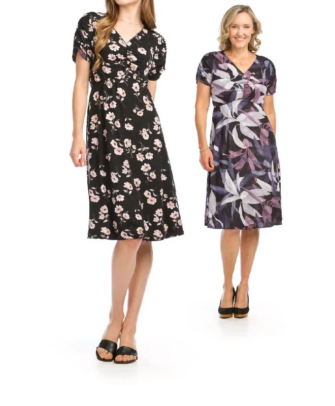 Dottie Floral Reversible Midi Dress In Black Lighten Up With Nordic Styles