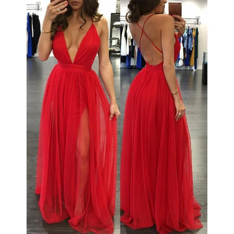 CHIFFON BACKLESS MAXI DRESS Spring Fling Sale