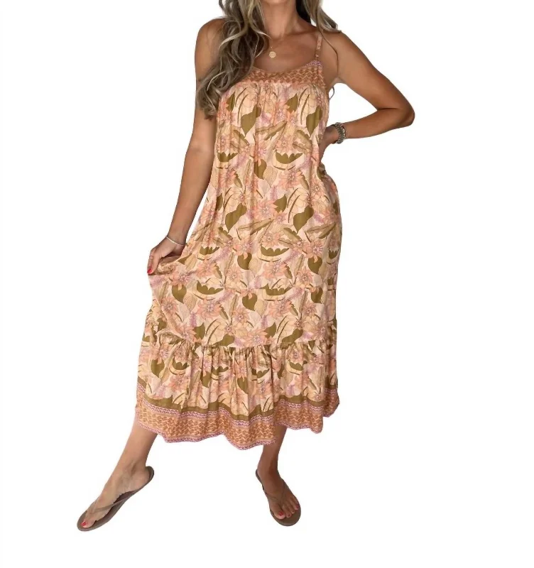 Sally Slip Dress In 70S Pink Floral Anniversary Sale