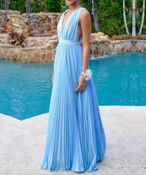 Charming Blue V-neckline Long Prom Dresses, Sexy Party Gowns   cg12170 Fashion Sale