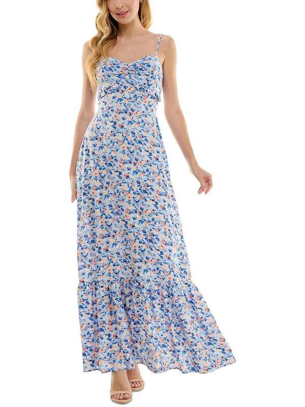 Juniors Womens Long Floral Print Maxi Dress Wardrobe Refresh